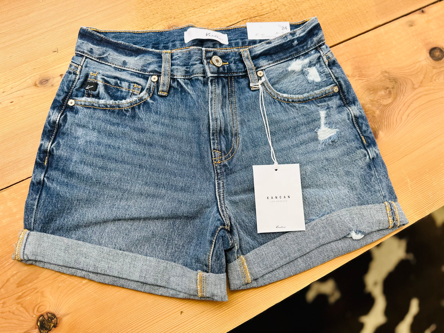 Kancan High Rise Denim Shorts
