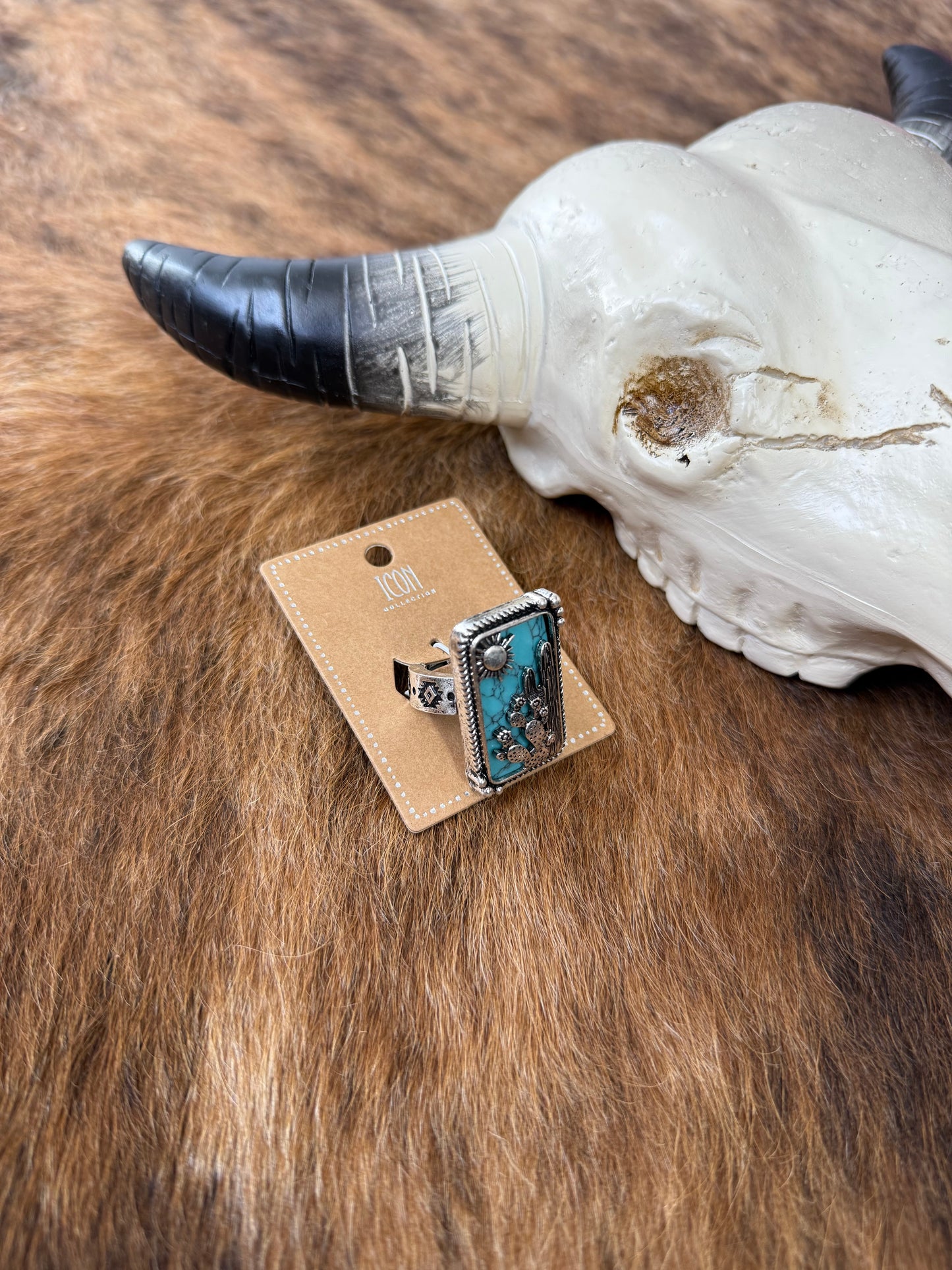 Turquoise Cactus Stretch Ring