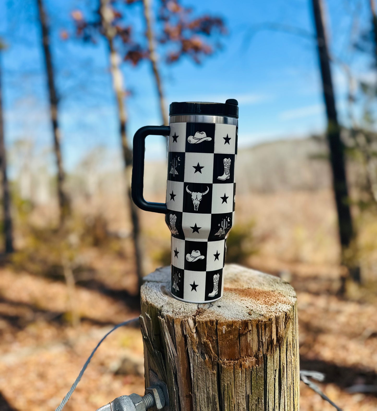 Western Check 40oz Tumbler