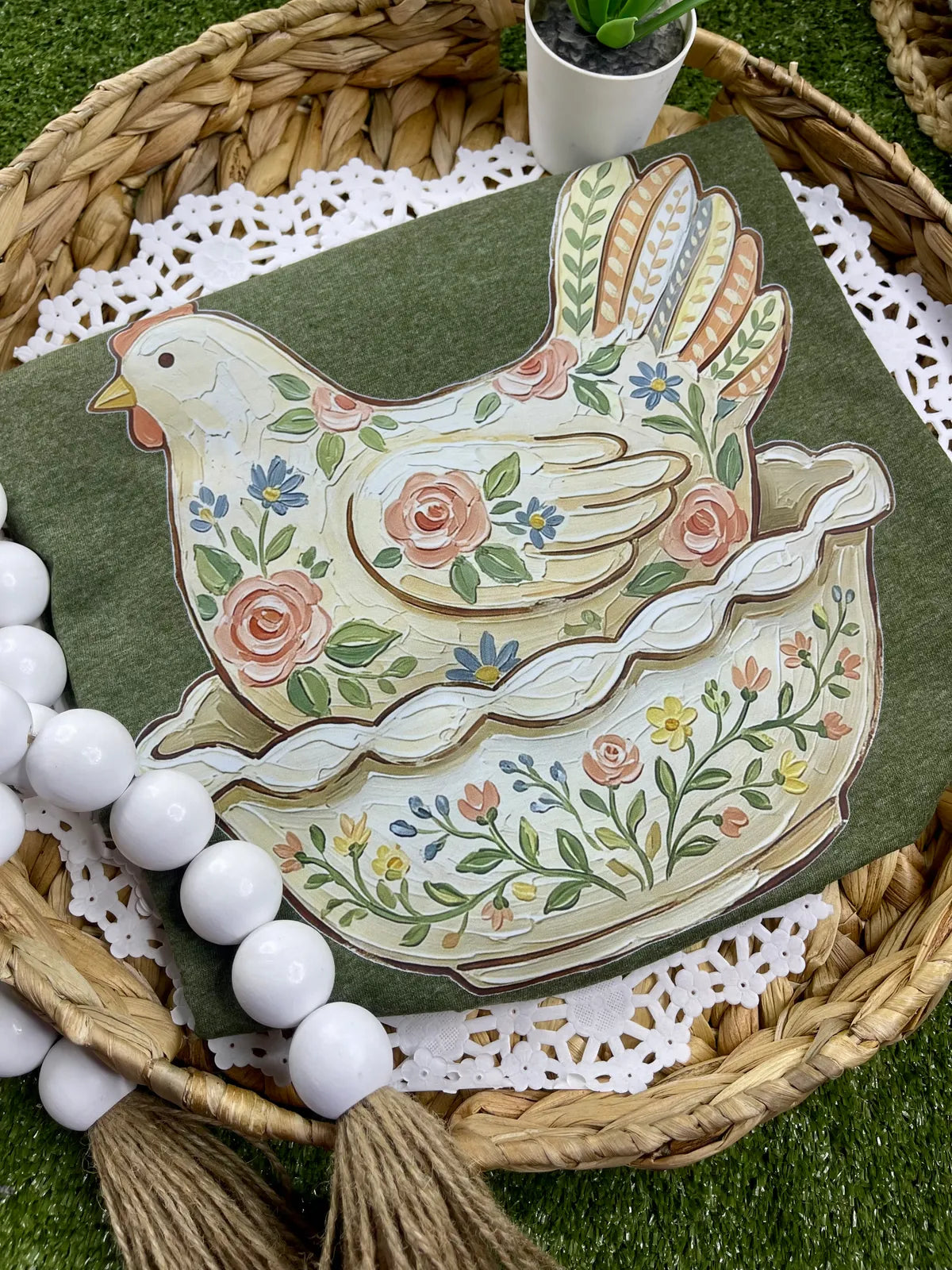 Vintage Floral Hen Tee (DTF)