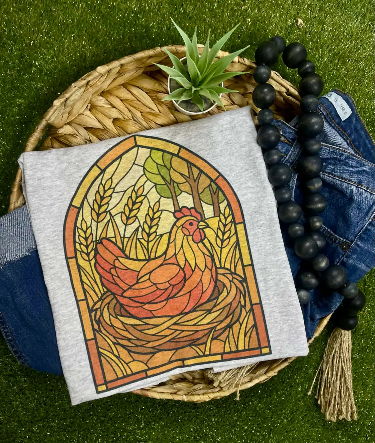 Stained Glass Chicken Tee