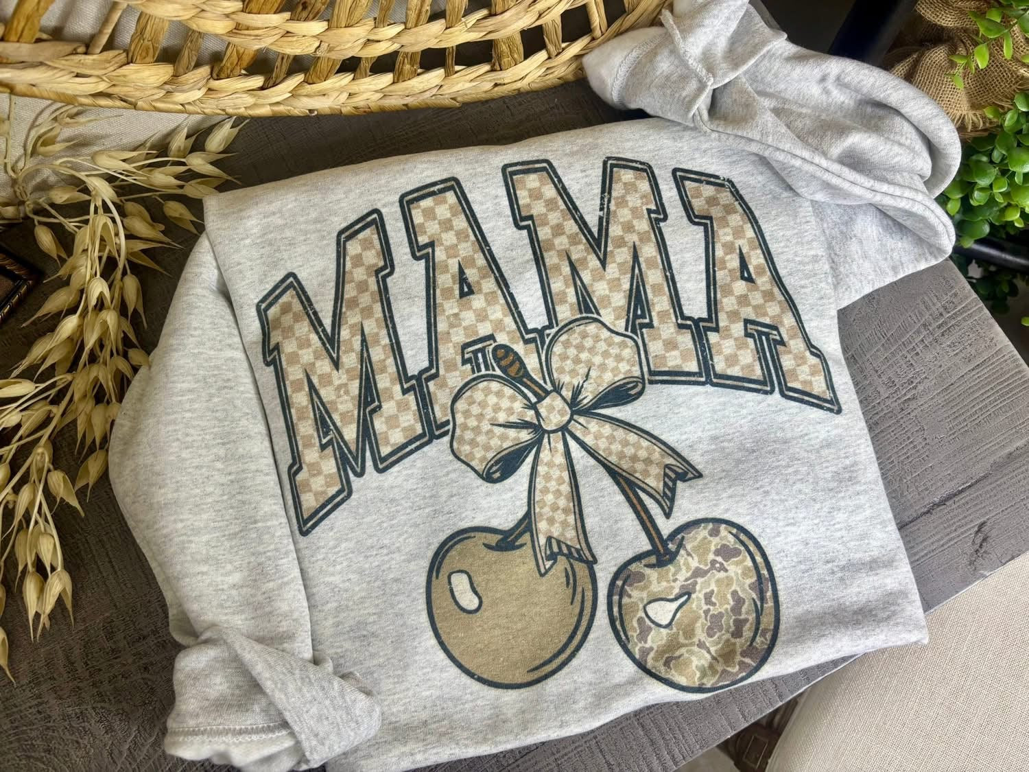 Camo Cherries Mama Crewneck
