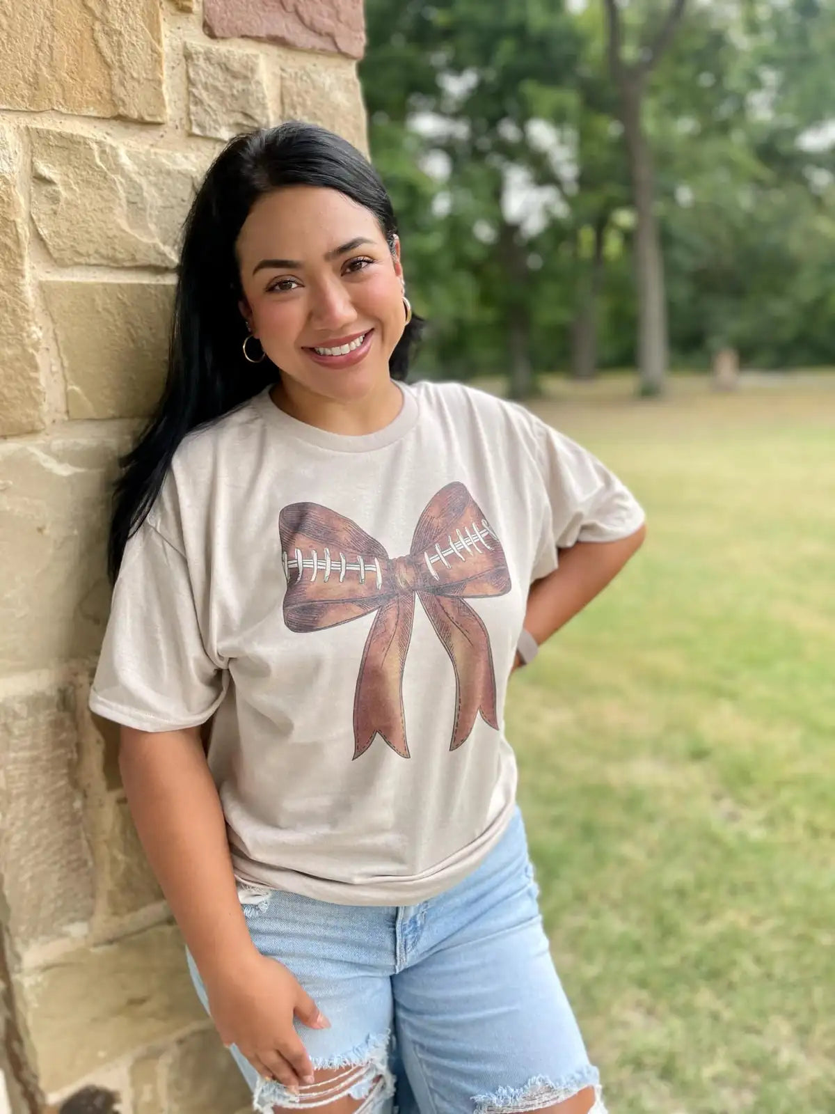 Football Bow Tee