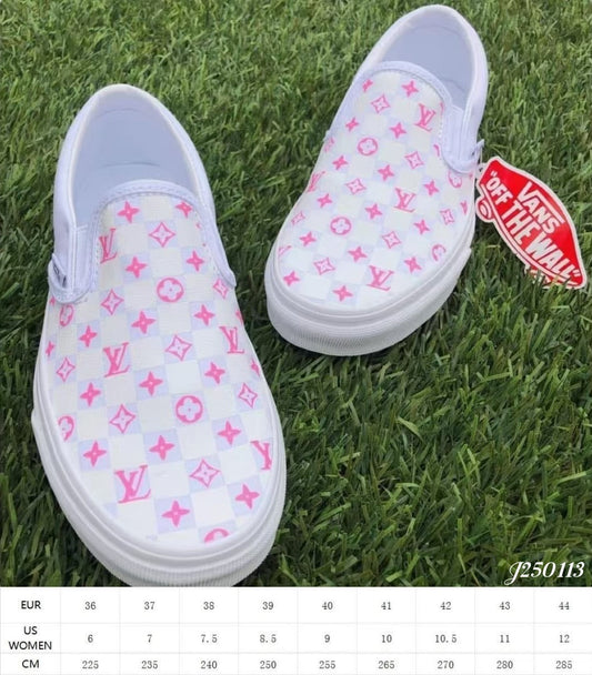 Checkered Pink Slip Ons **PRE ORDER**