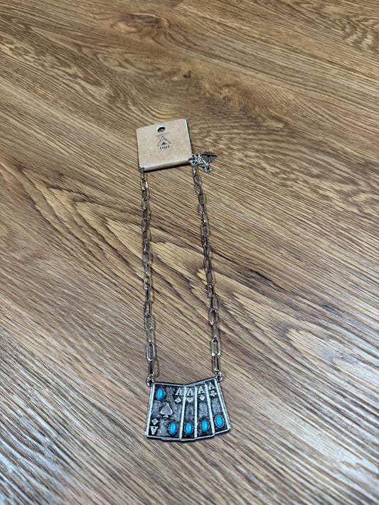4 Aces Card Necklace