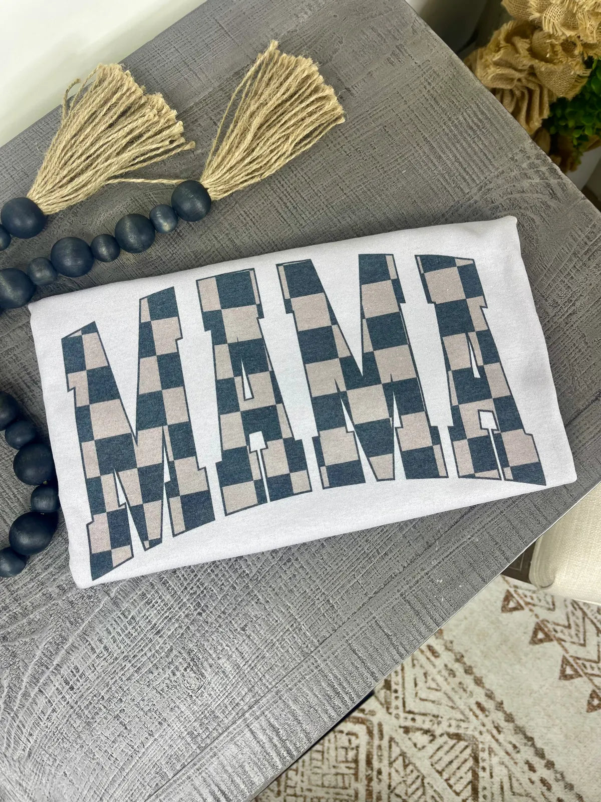Checkered Mama Tee (3 Colors)
