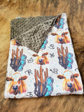 Turquoise Cattle Baby Blanket