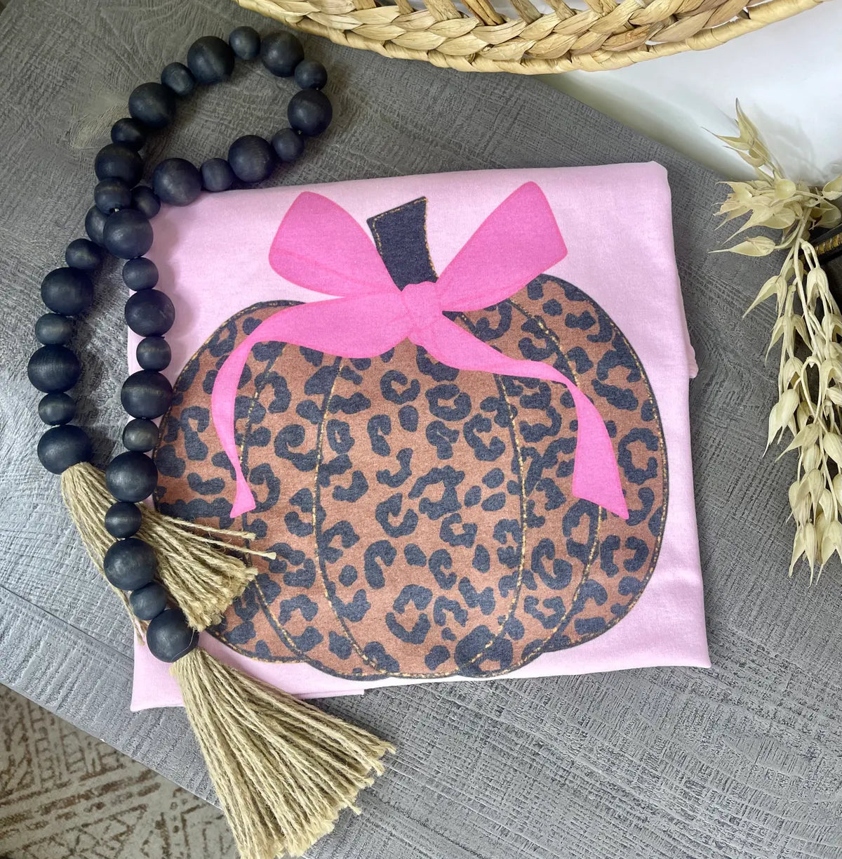 Pink Leopard Pumpkin Tee