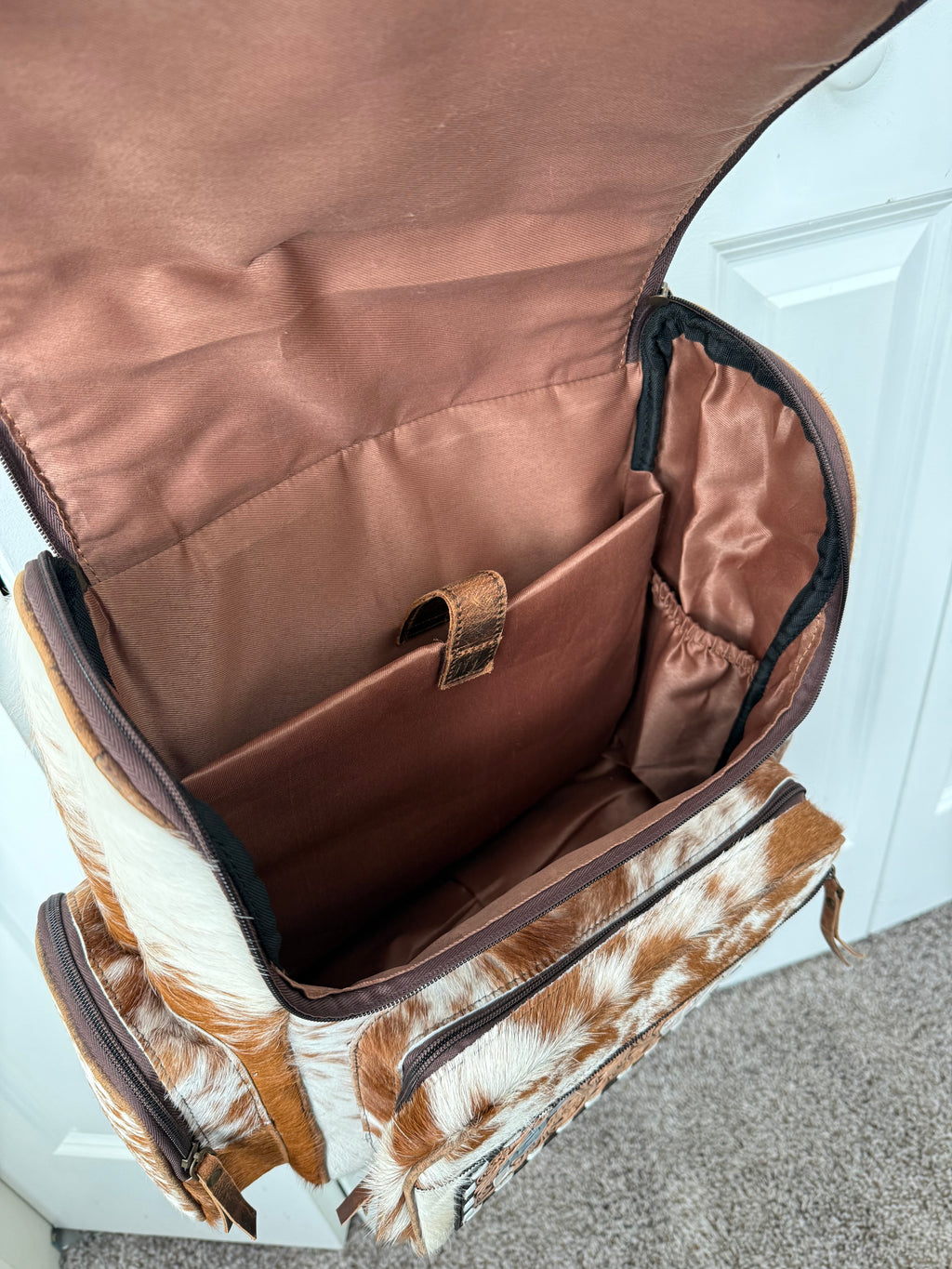 Cowhide + Tooled Leather Concealed Carry Backpack