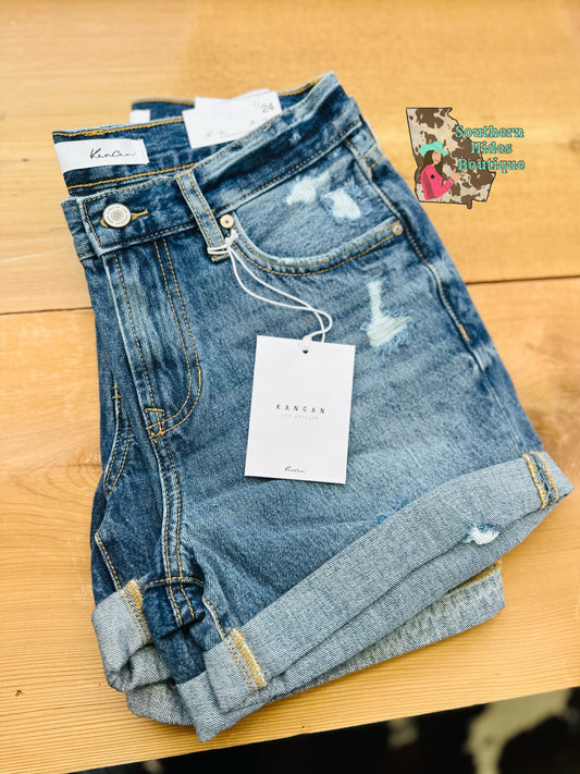 Kancan High Rise Denim Shorts