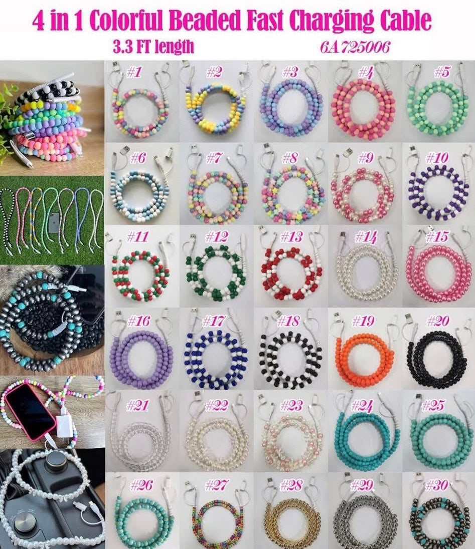 4-in-1 Beaded Phone Chargers