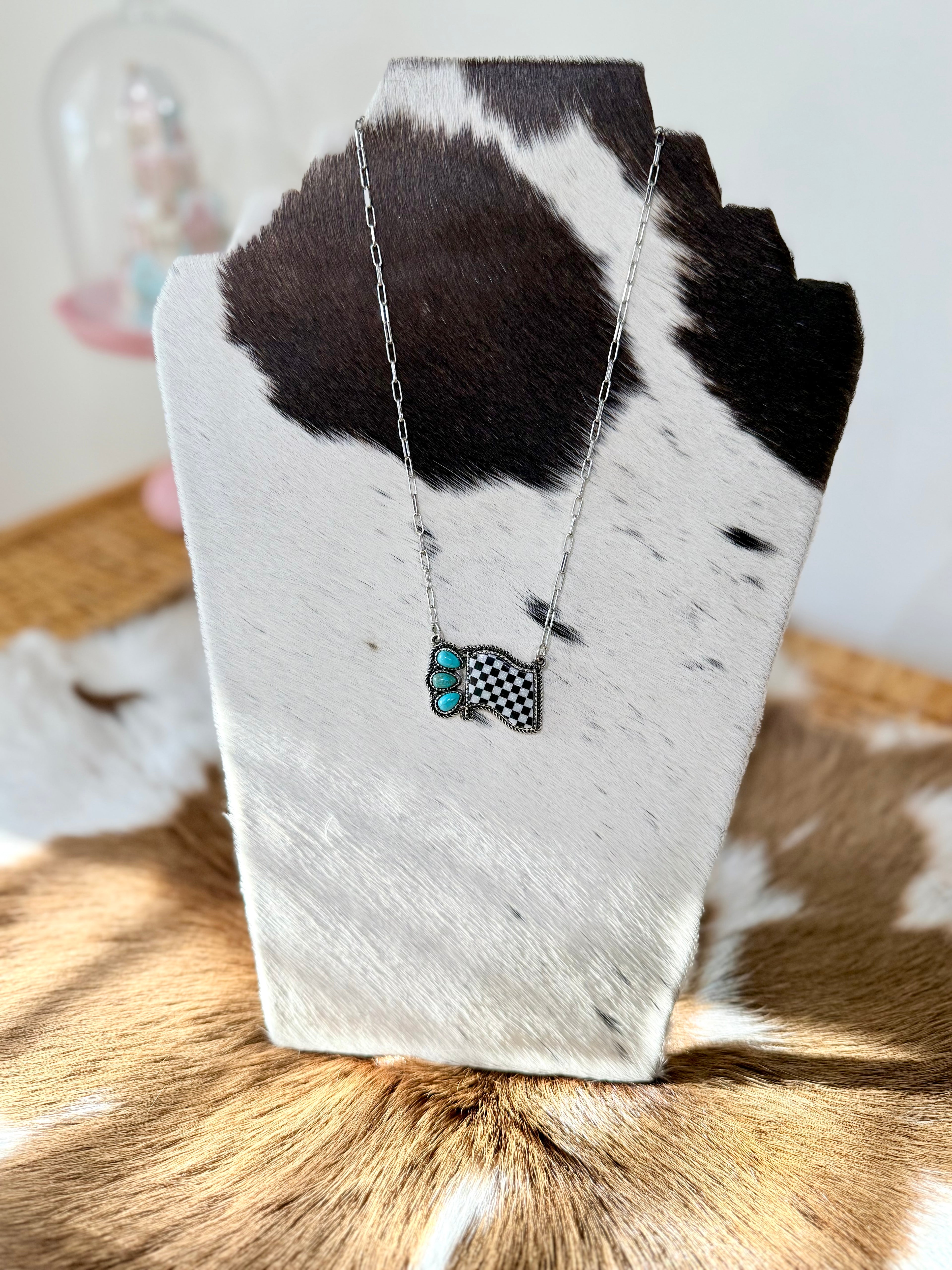 Checkered Flag Necklace