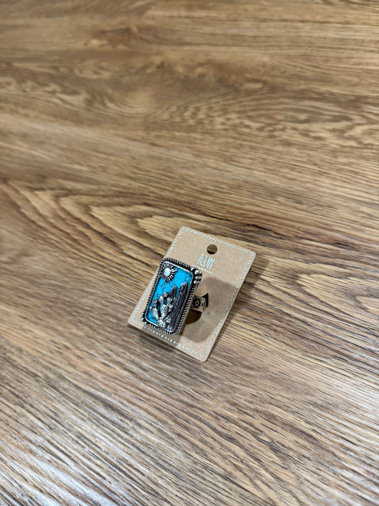 Turquoise Cactus Stretch Ring