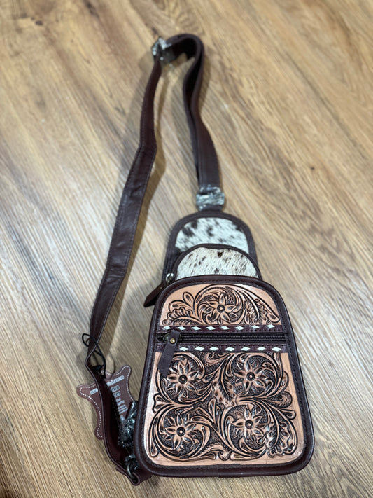 Tooled Sling Bag