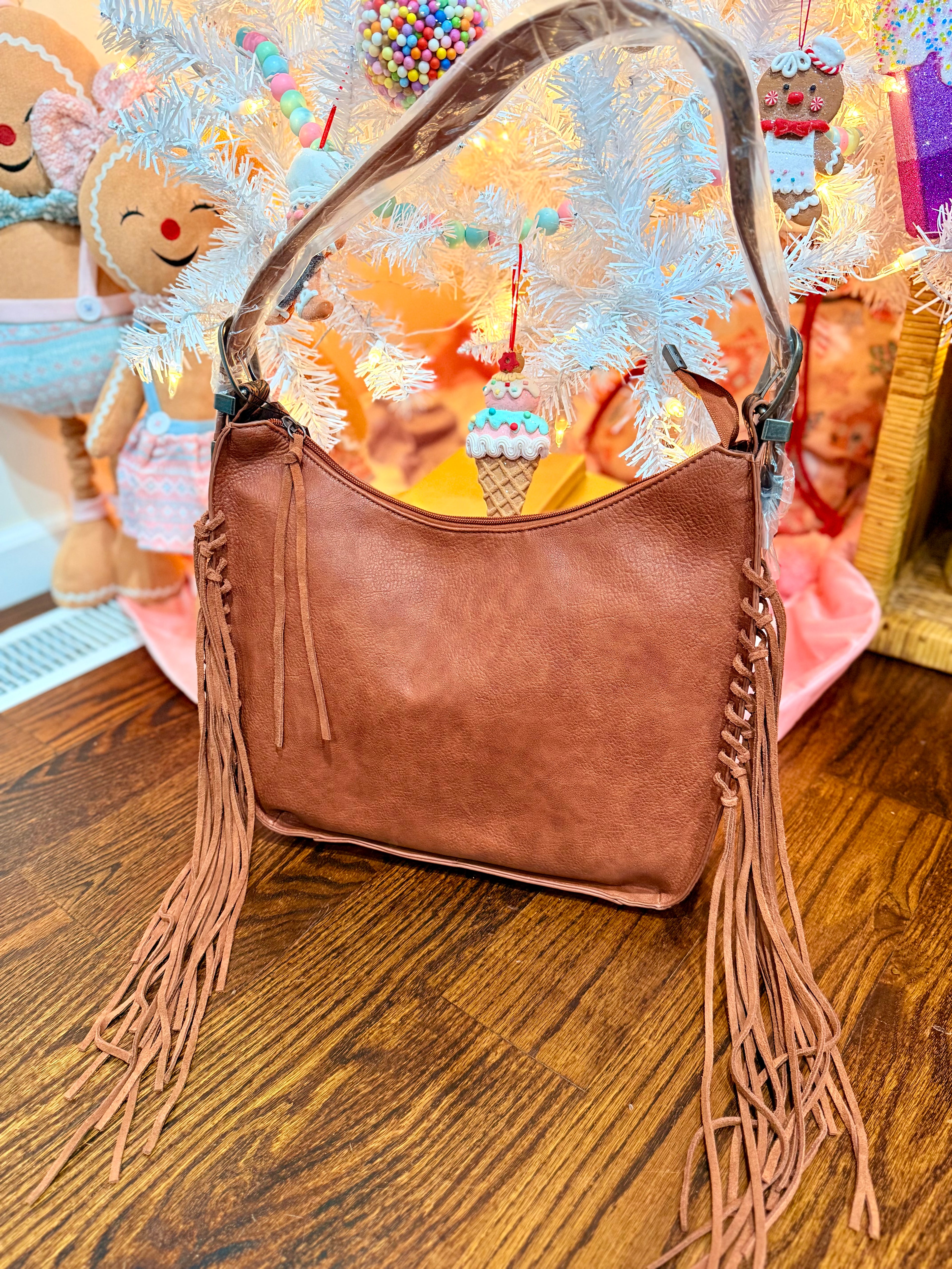 Concealed Carry Leather Fringe Purse