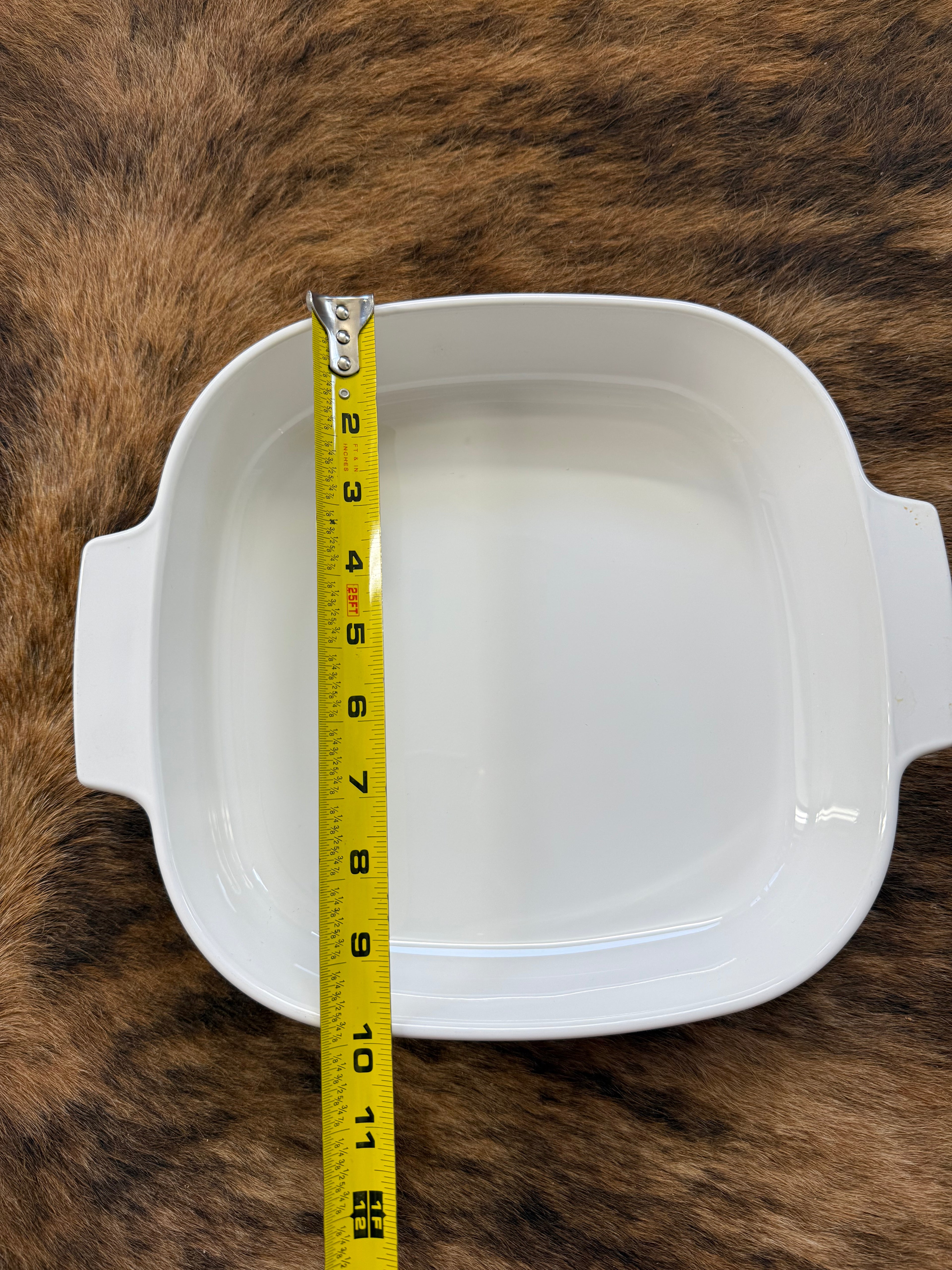 Vintage 70’s Corning Ware White Square Ceramic Microwave Dish