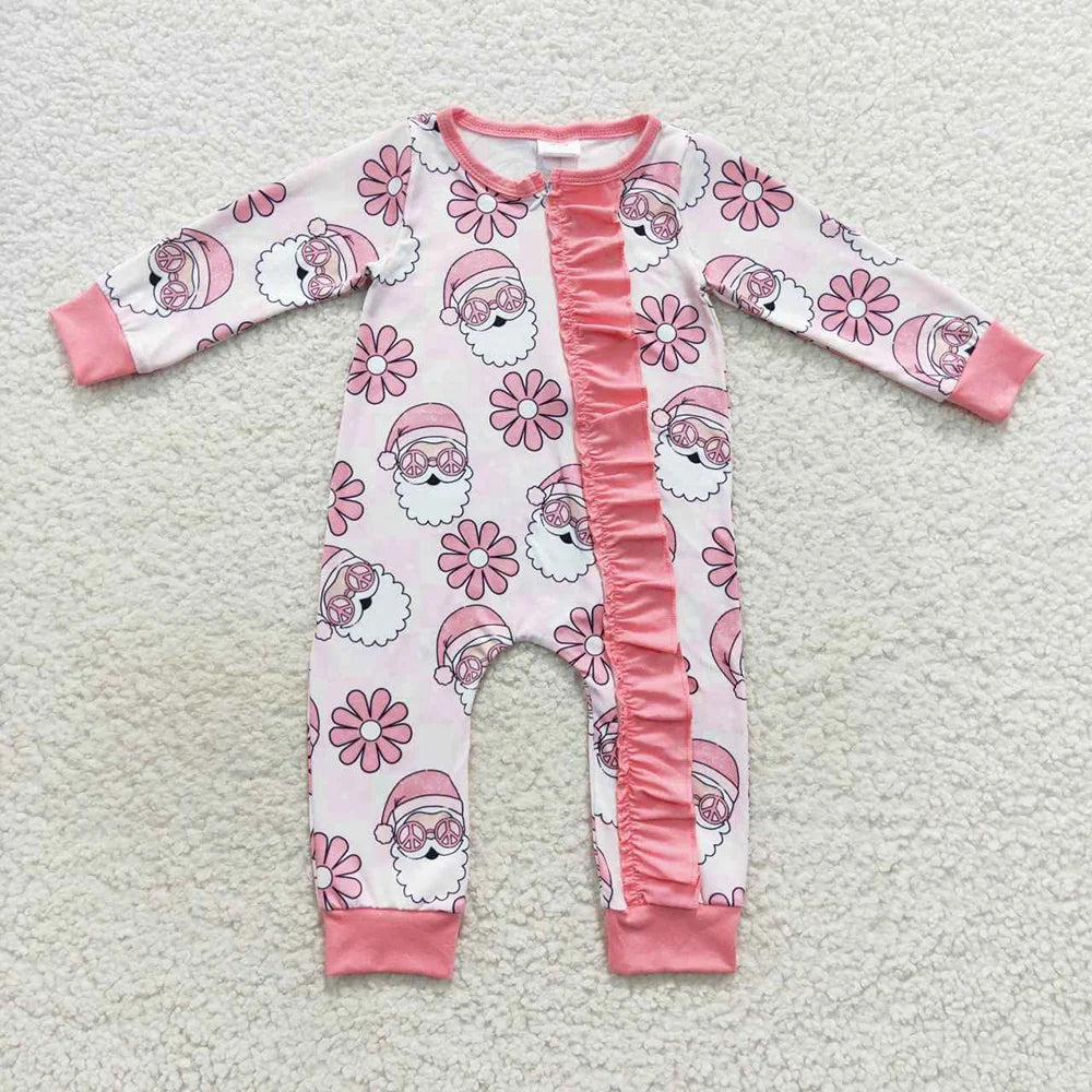 Pink Peace Santa Footie **PRE ORDER**