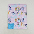 Pink Blue Dog Baby Blanket **PRE ORDER**
