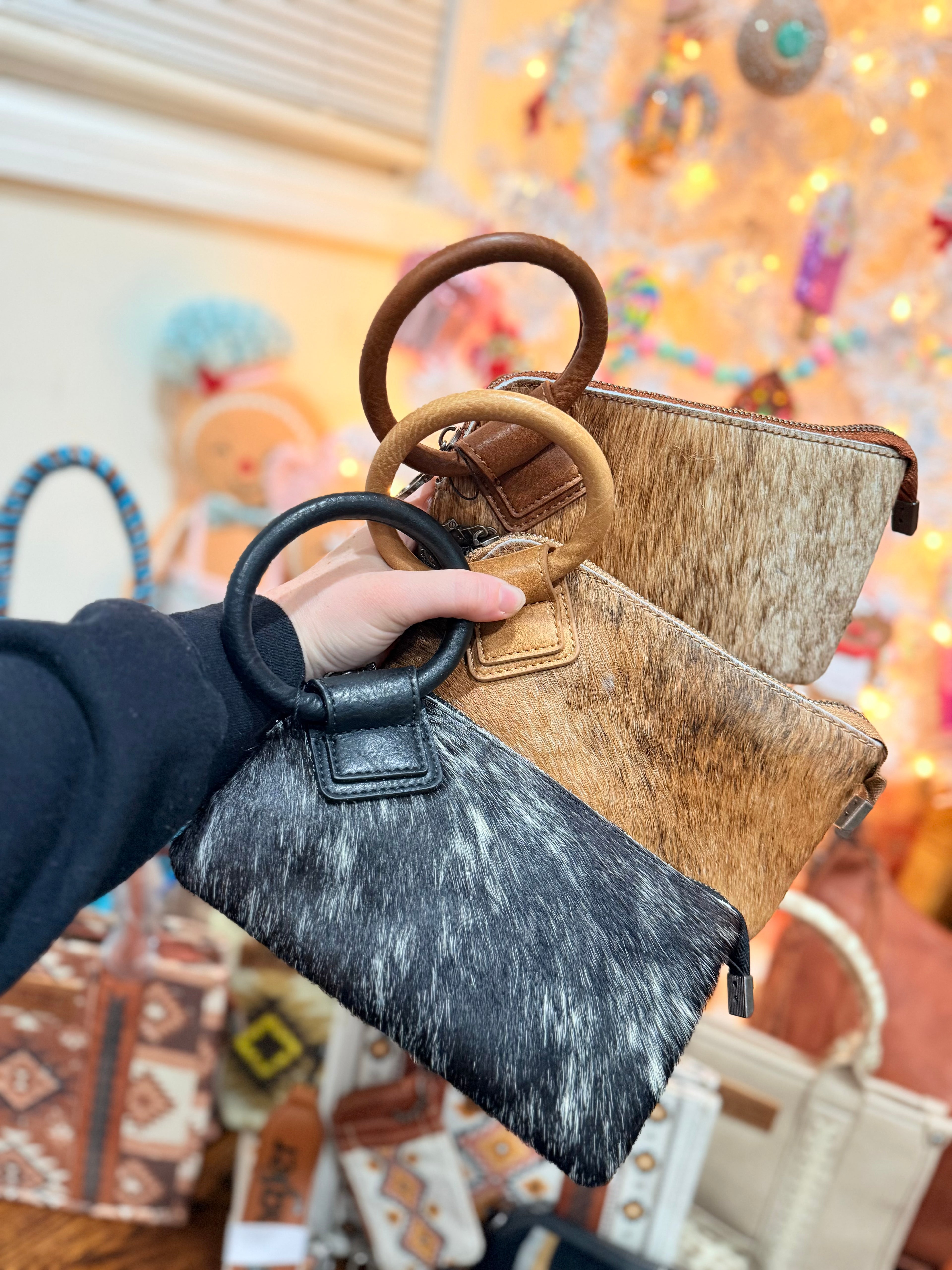 Cowhide Wristlet