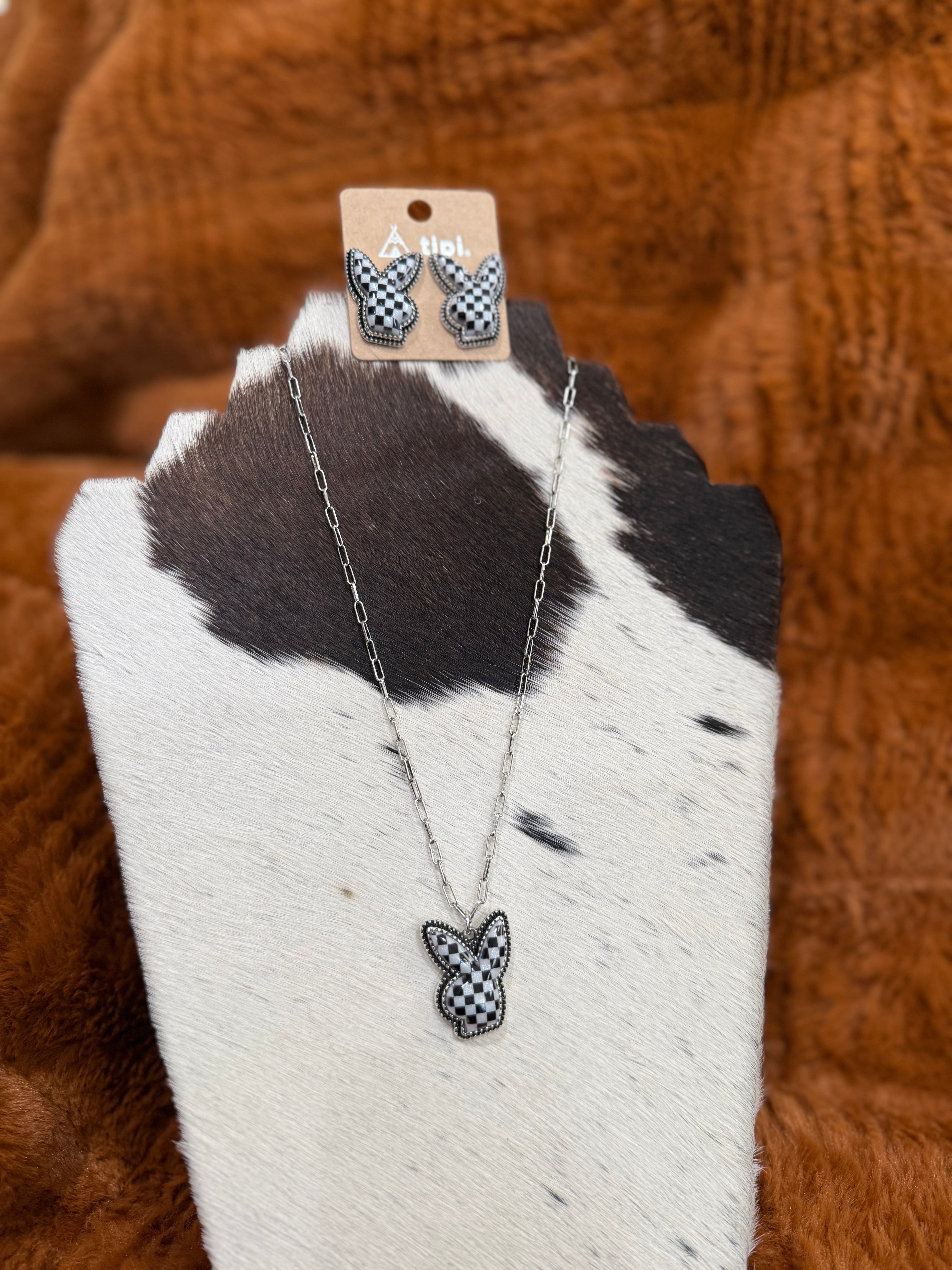 Checkered Bunny Jewelry