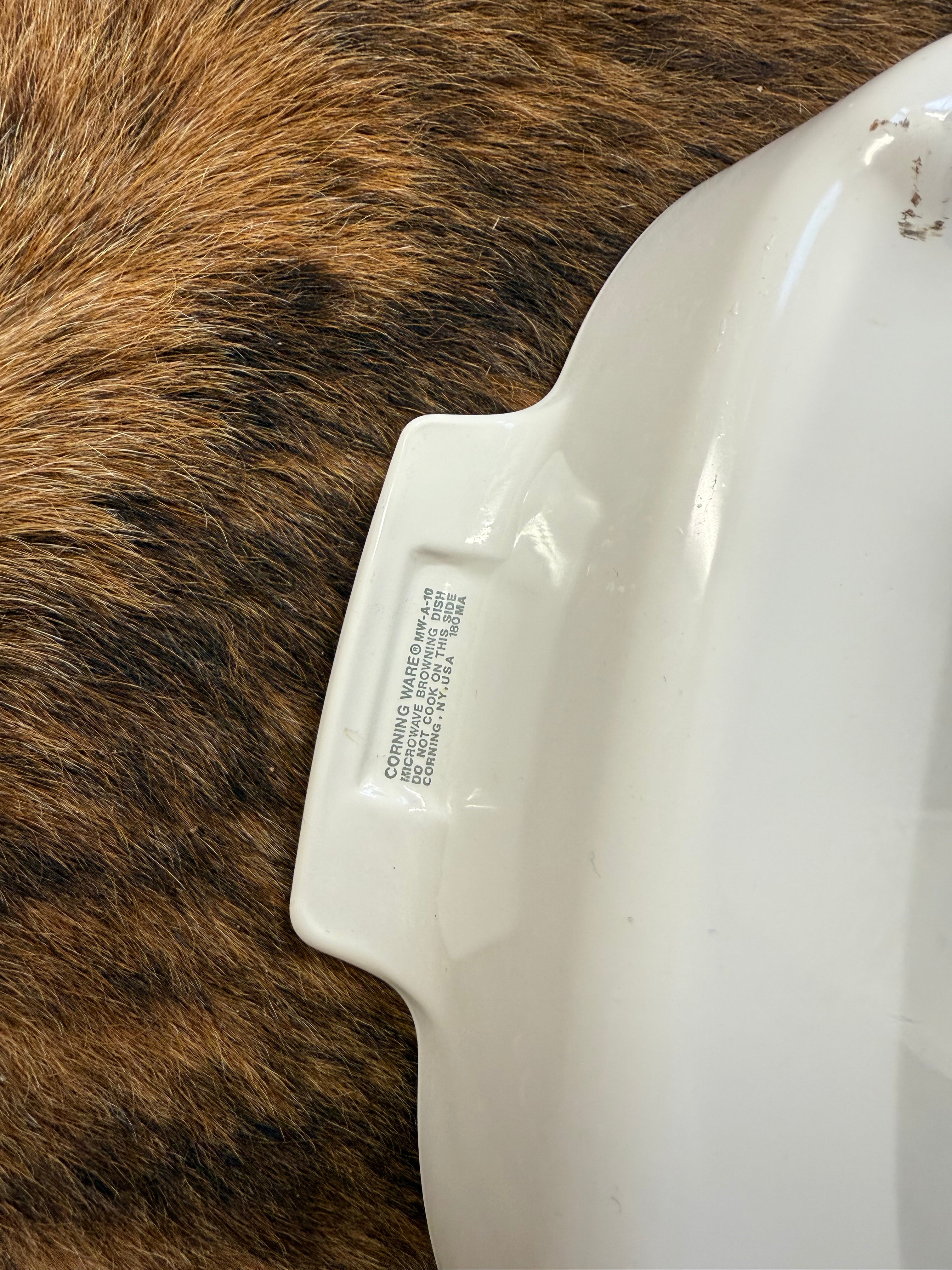 Vintage 70’s Corning Ware White Square Ceramic Microwave Dish