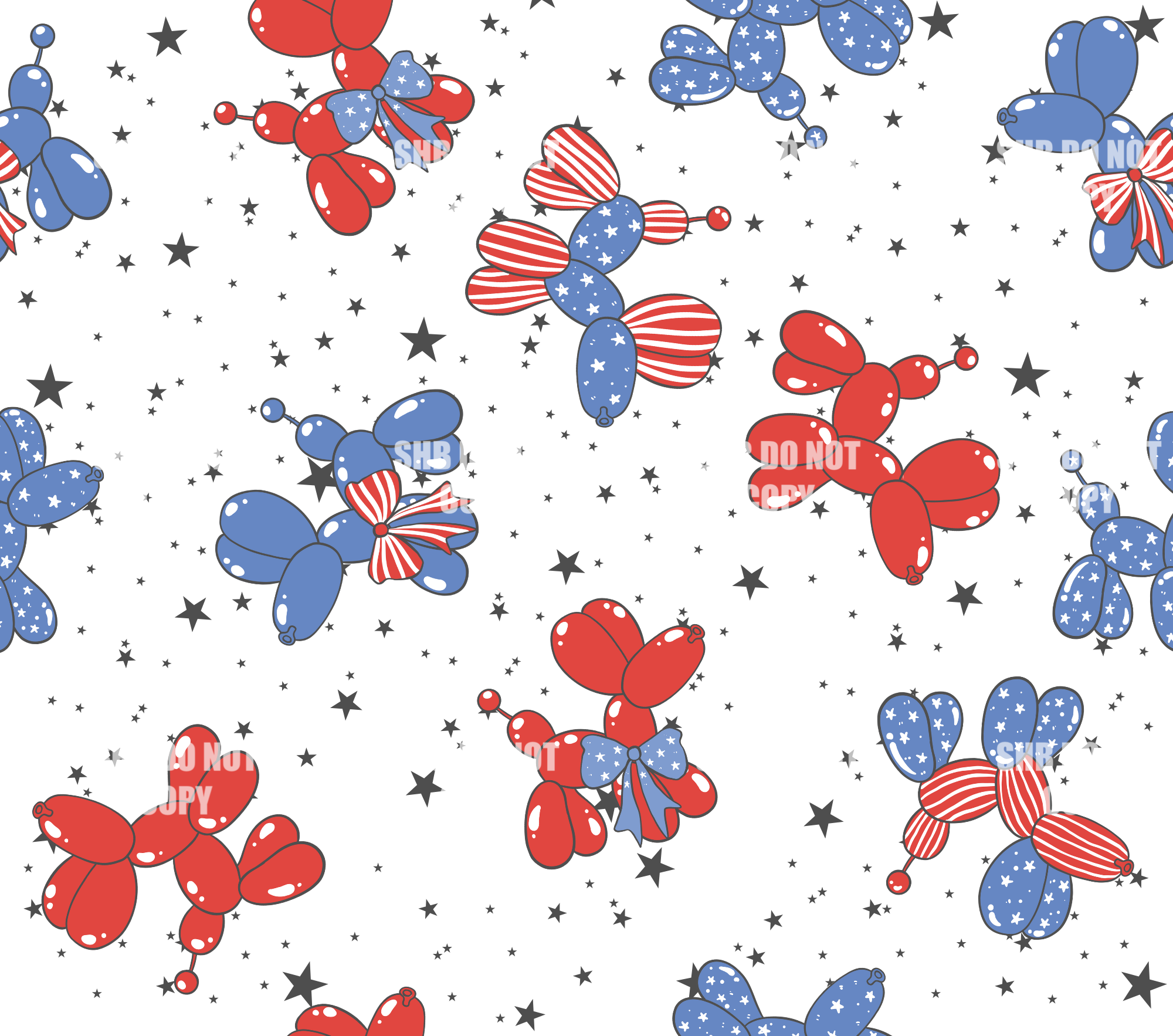 **DIGITAL DOWNLOAD** USA Balloon Dog Seamless