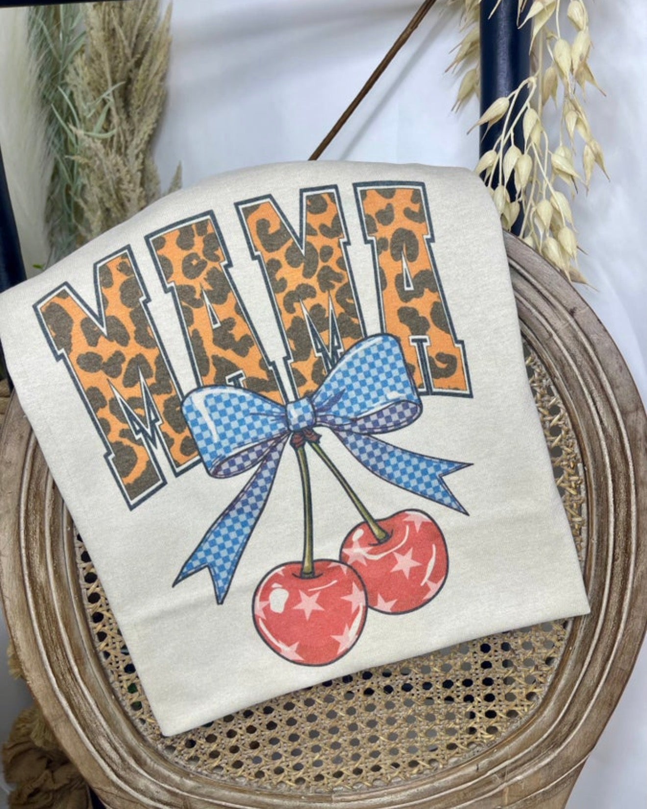 Leopard Mama Cherry Graphic Tee