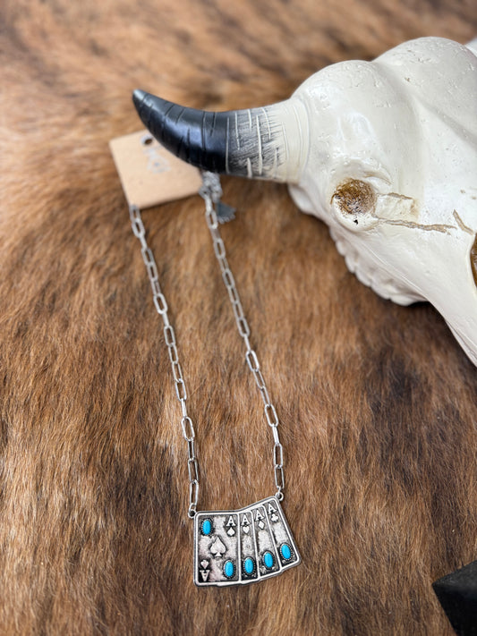4 Aces Card Necklace
