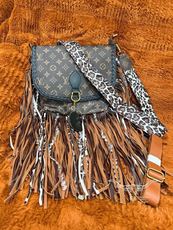 Brown Fringe Crossbody
