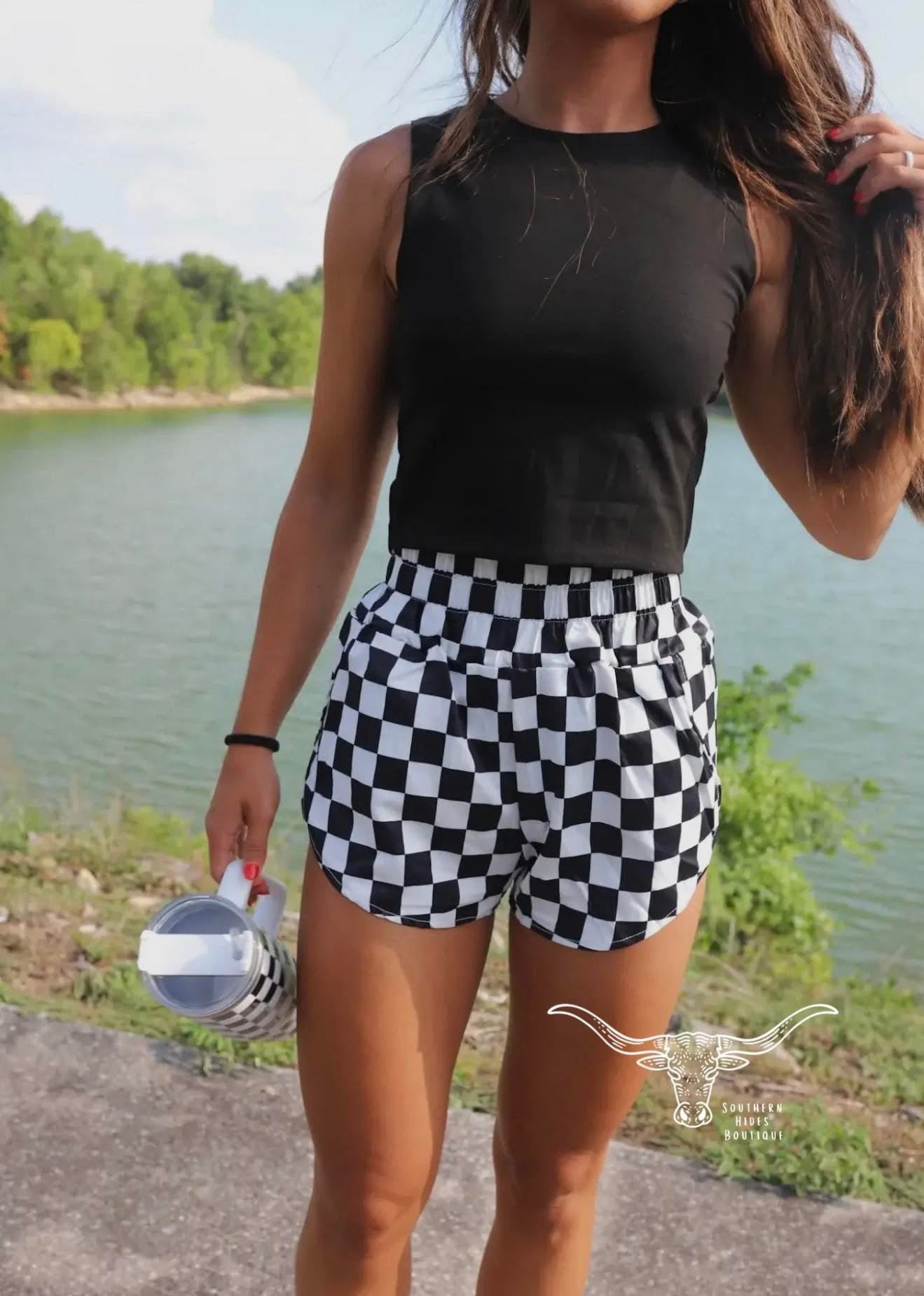 Checkered Athletic Shorts