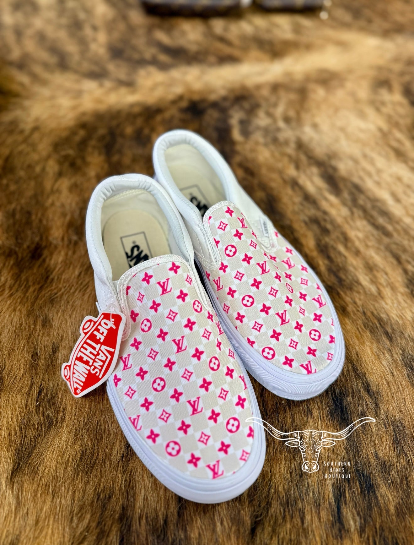 Checkered Pink Slip Ons **PRE ORDER**