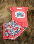 Girl’s Cartoon Shorts Set