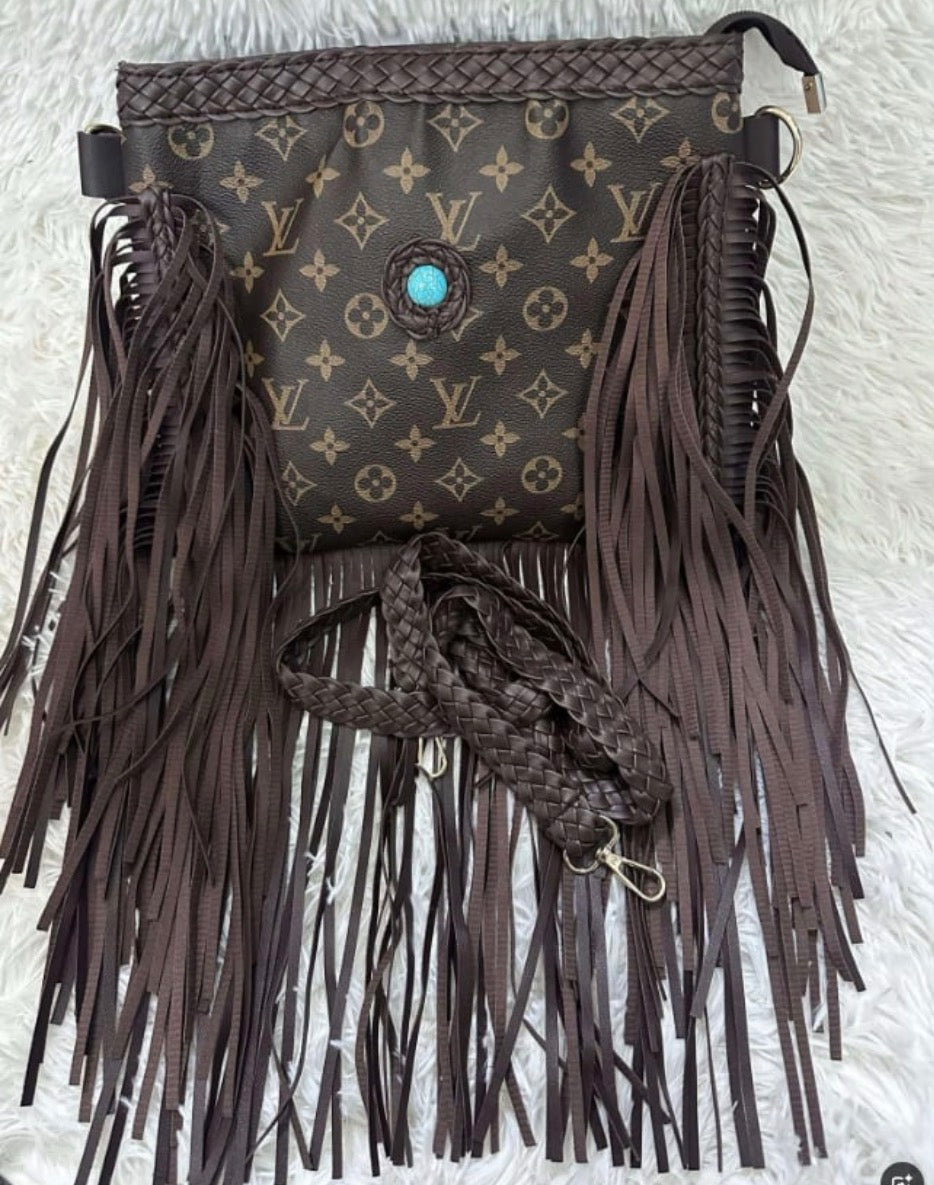 Turquoise Fringe Crossbody