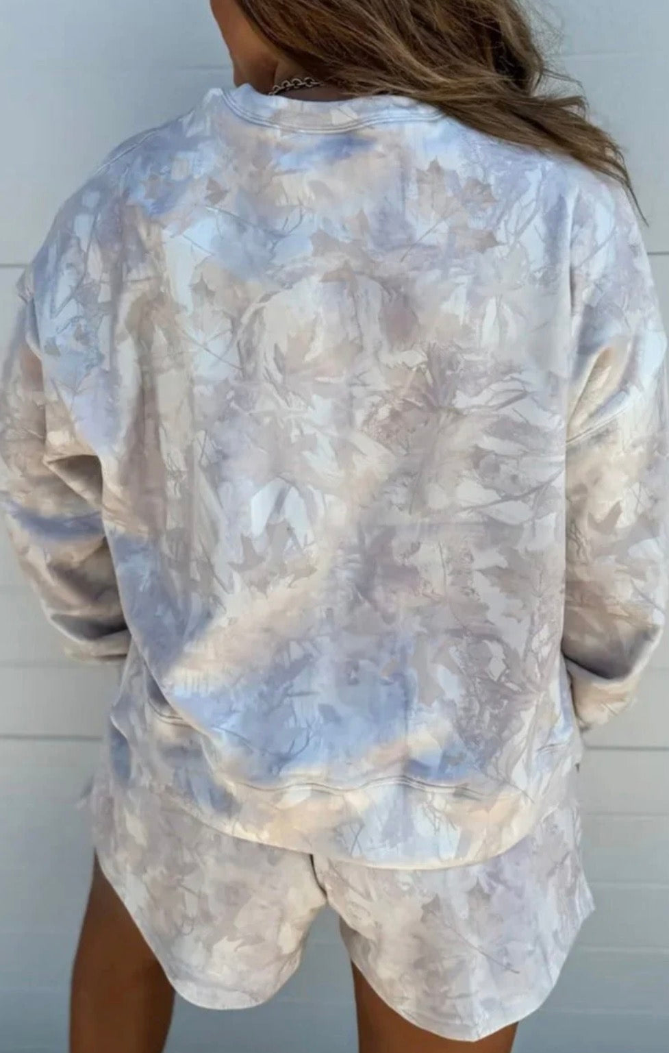 Beige Camo Shorts Set