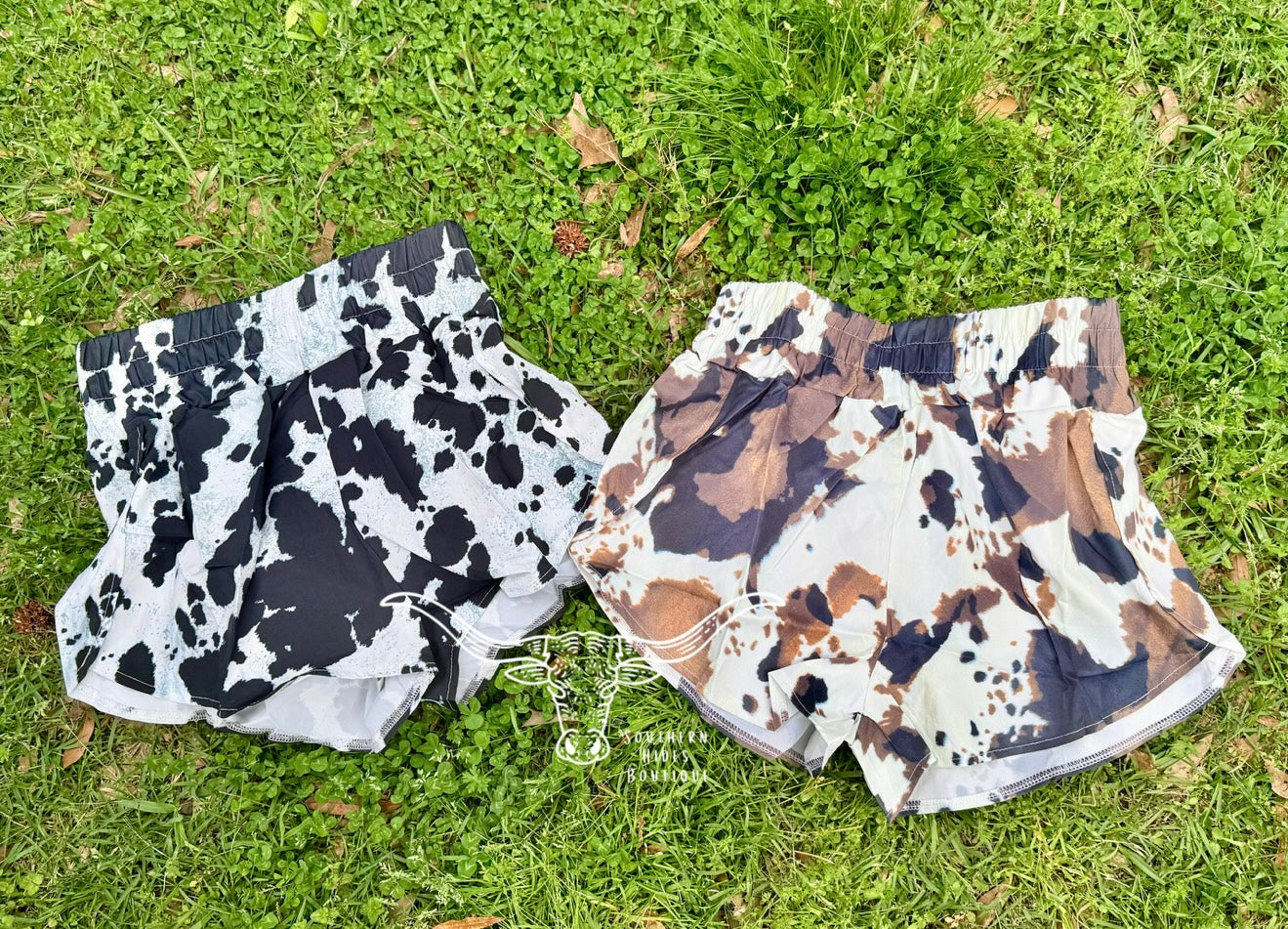 Cow Print Athletic Shorts