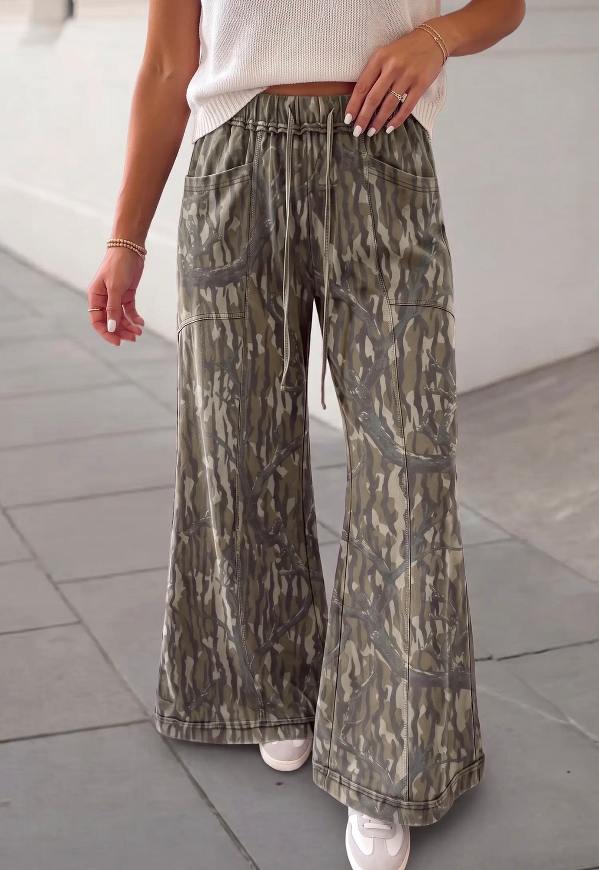 Camo Wide Leg Pants **PRE ORDER**