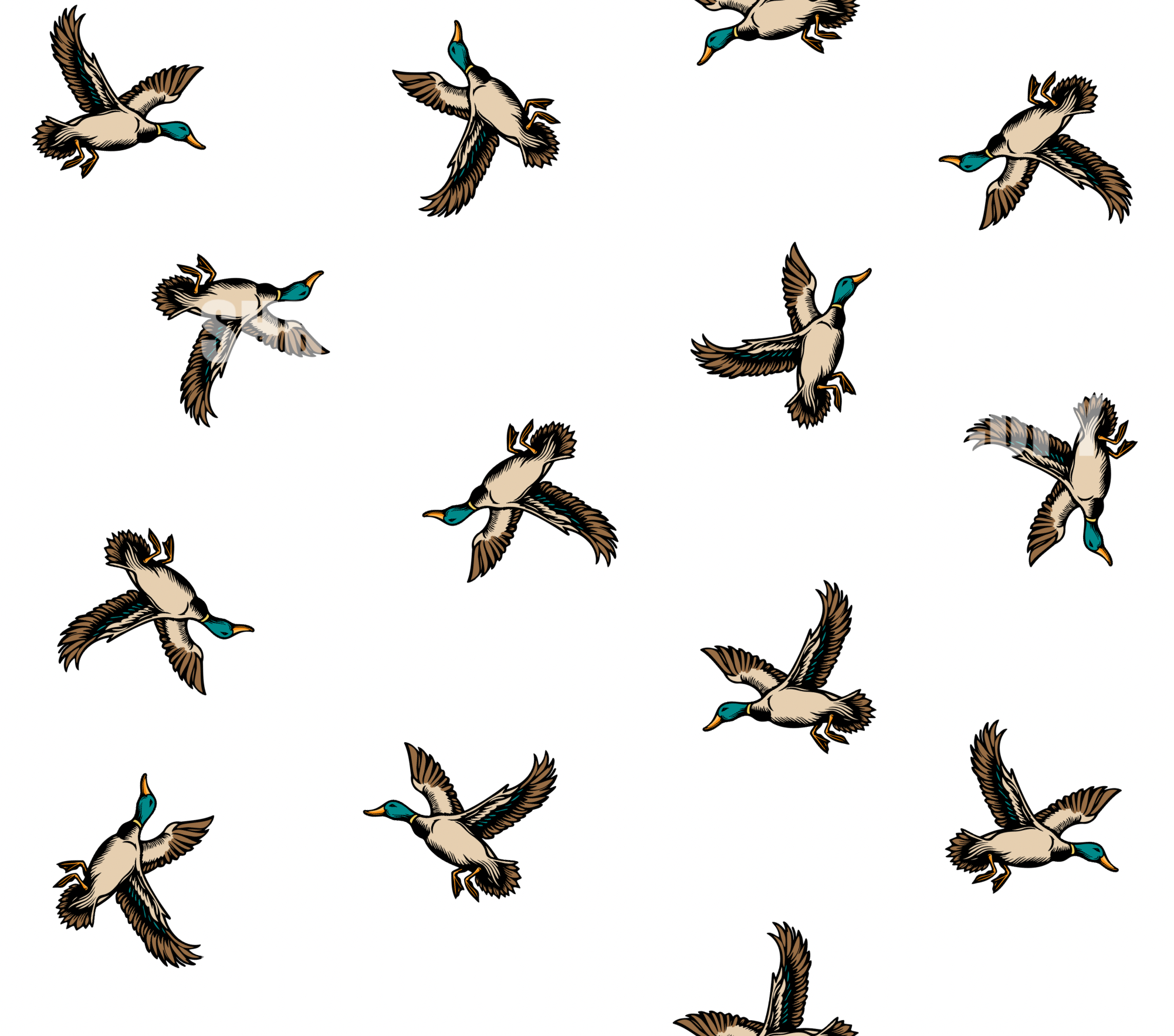 **DIGITAL DESIGN** Flying Duck Seamless