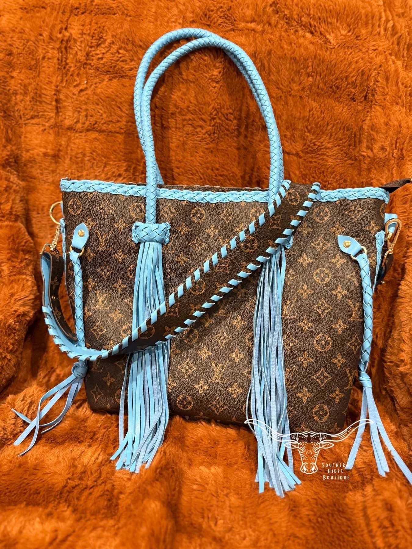 Blue Fringe Bag