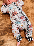 Cars Checkered Footie **PRE ORDER**