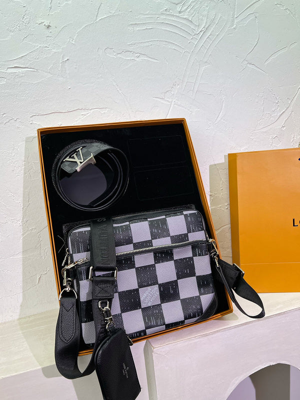 Checkered Crossbody Belt Set **PRE ORDER**