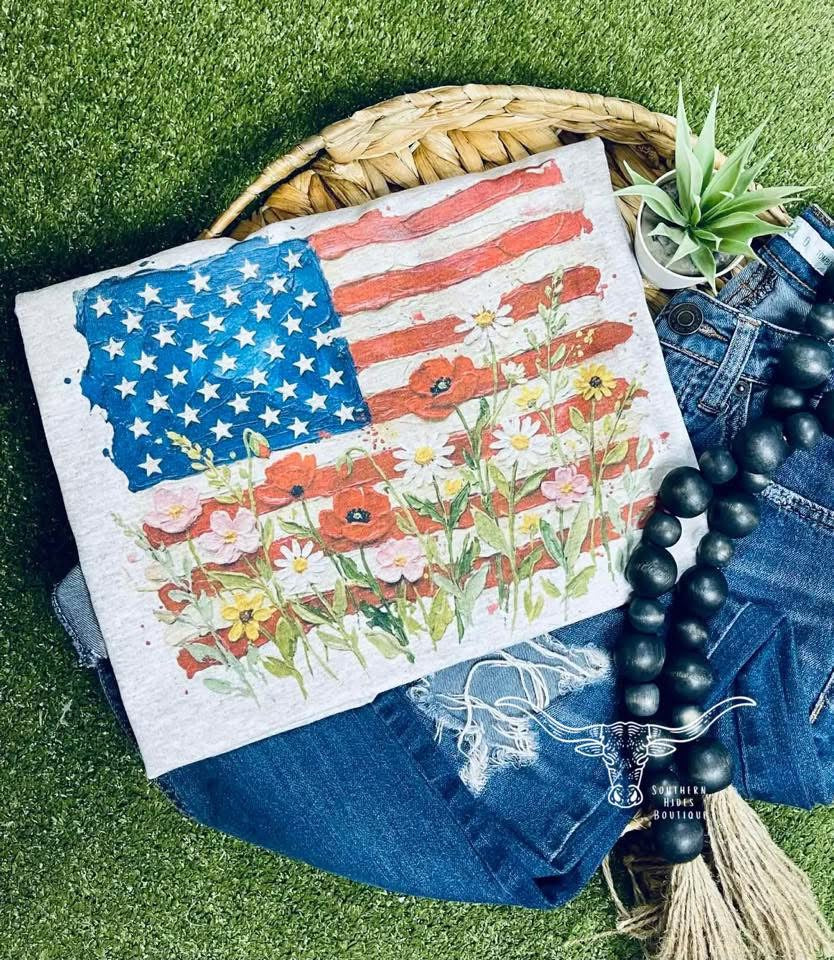 Floral Flag Tee