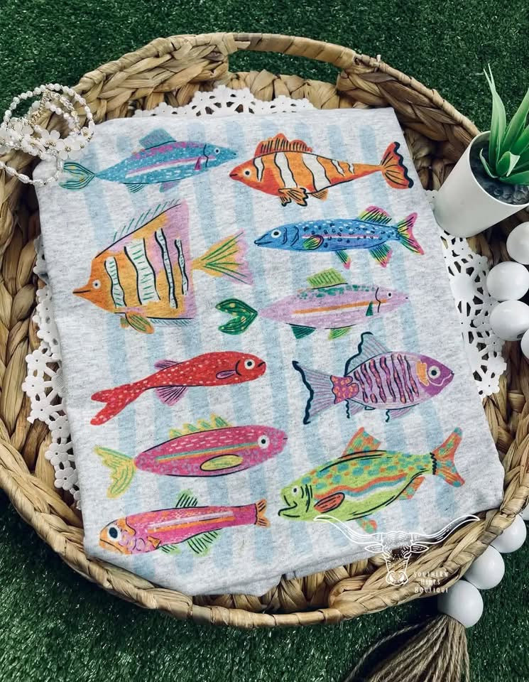 Multi Colored Fish Tee