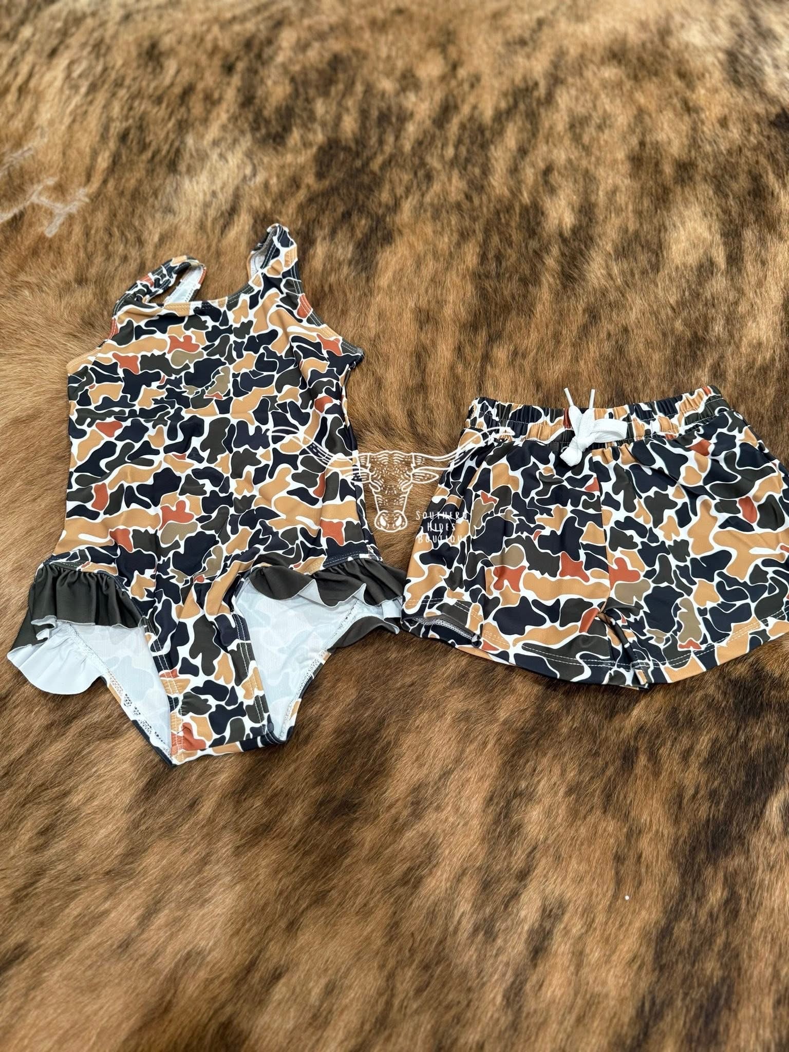 Green Camo Kid’s Swim **PRE ORDER**