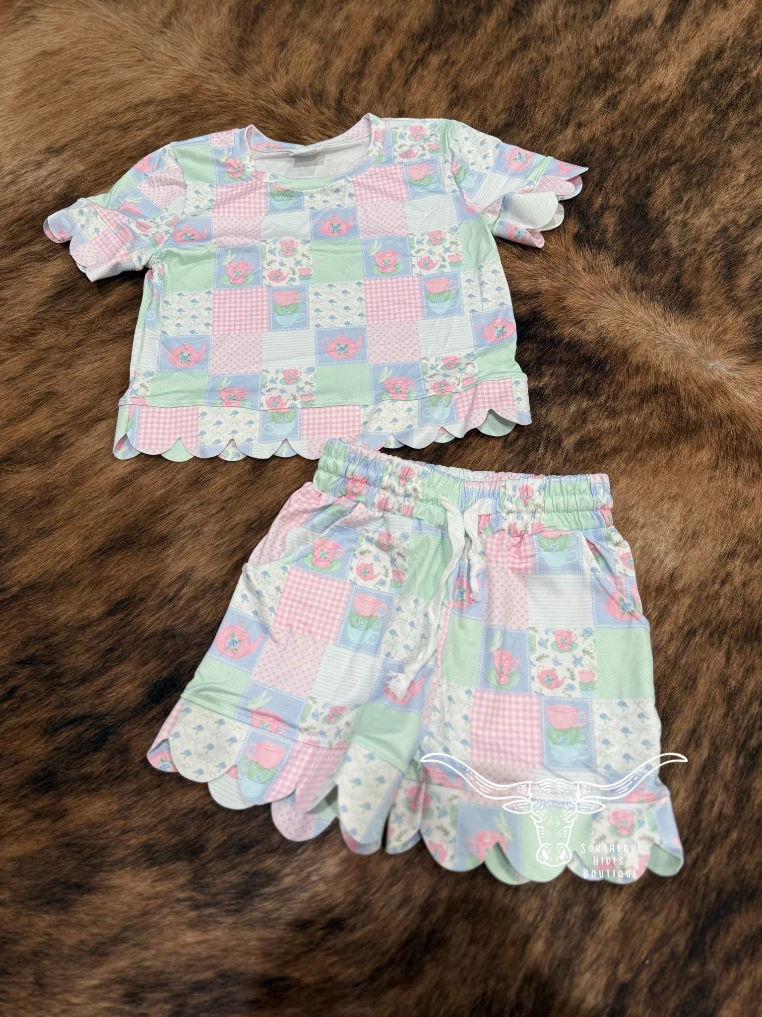 Patchwork Shorts Set **PRE ORDER**