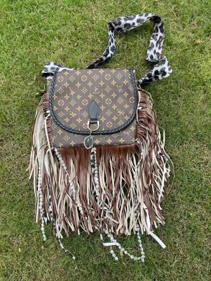 Brown Fringe Crossbody