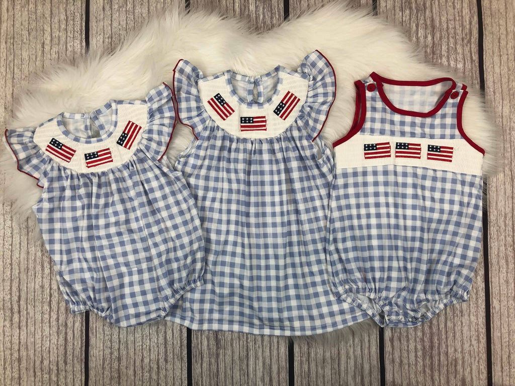 Smocked Sibling 4th of July Outfit **PRE ORDER**