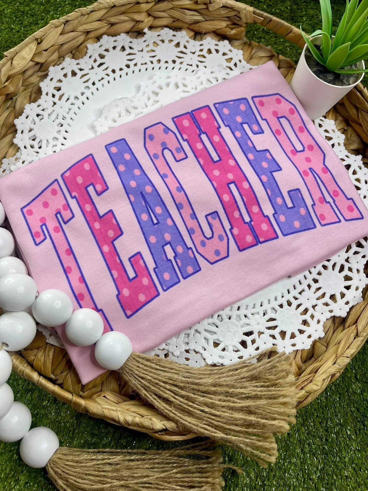 Polka Dot Teacher Tee (Gildan Tee)