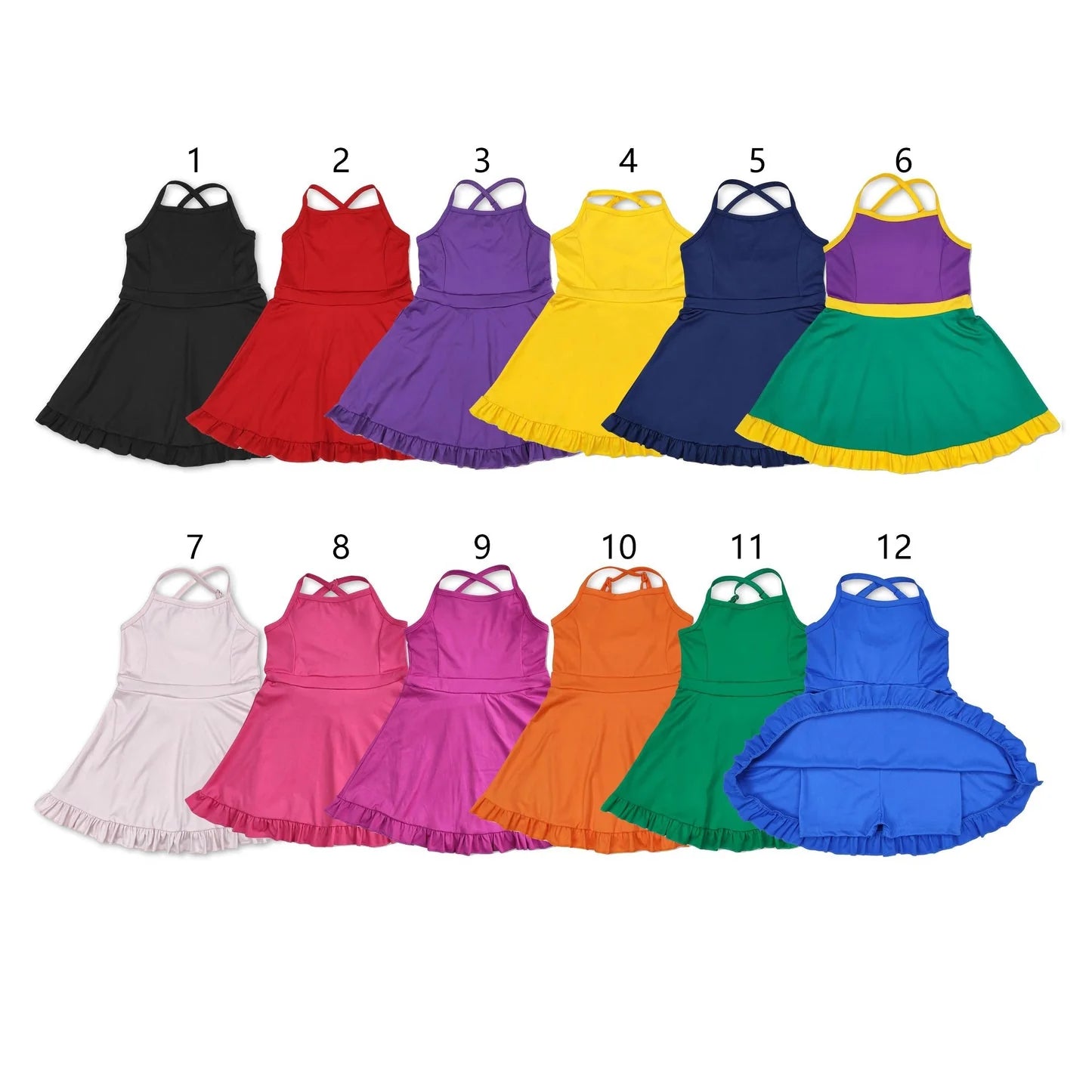 Athletic Dress W/ Shorts (12 colors)
