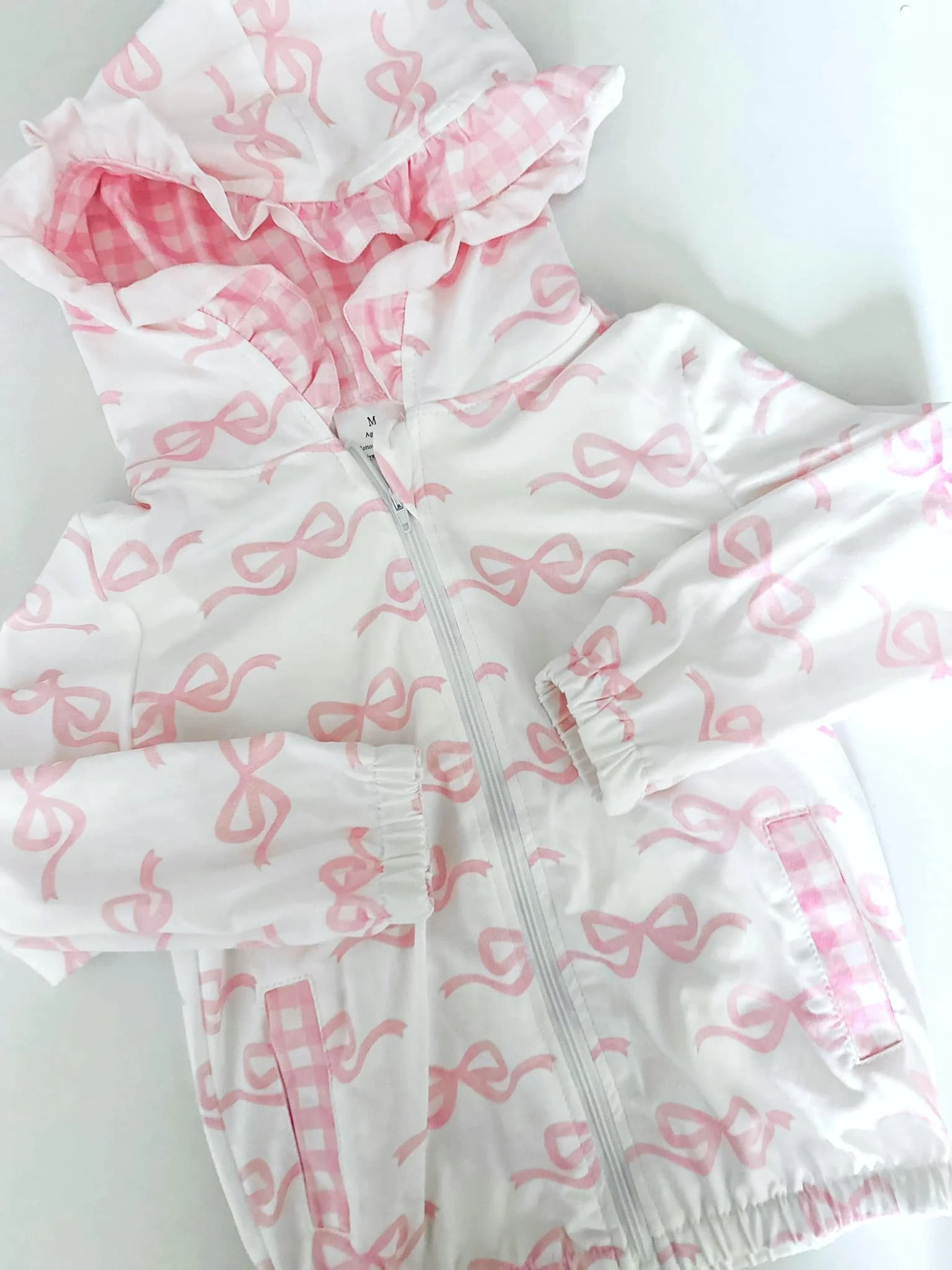 Pink Bows Hooded Zip Jacket **PRE ORDER**