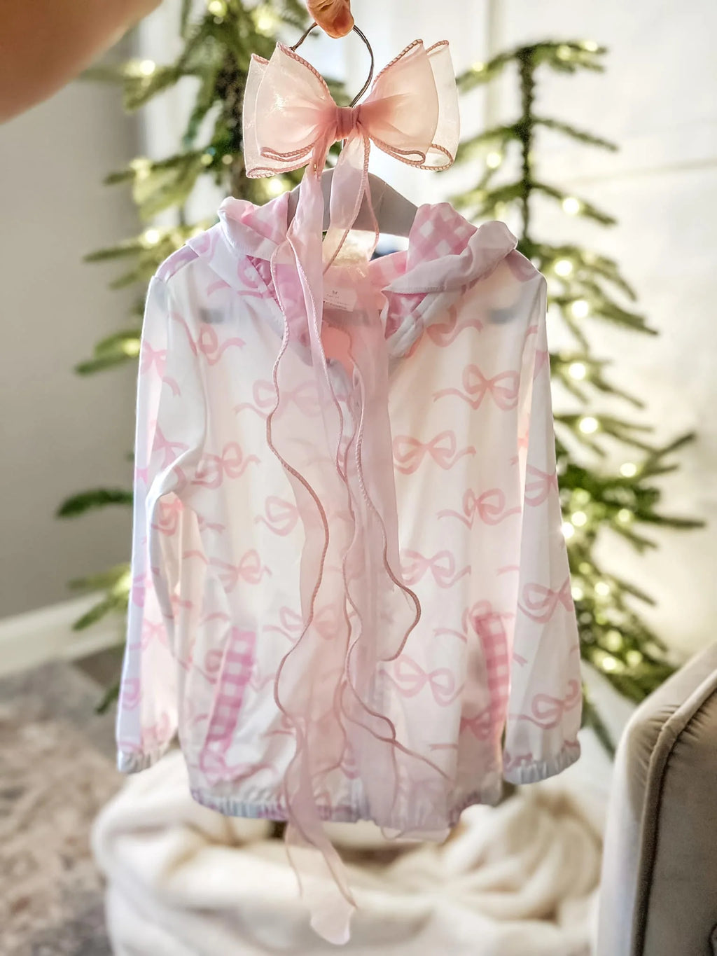 Pink Bows Hooded Zip Jacket **PRE ORDER**